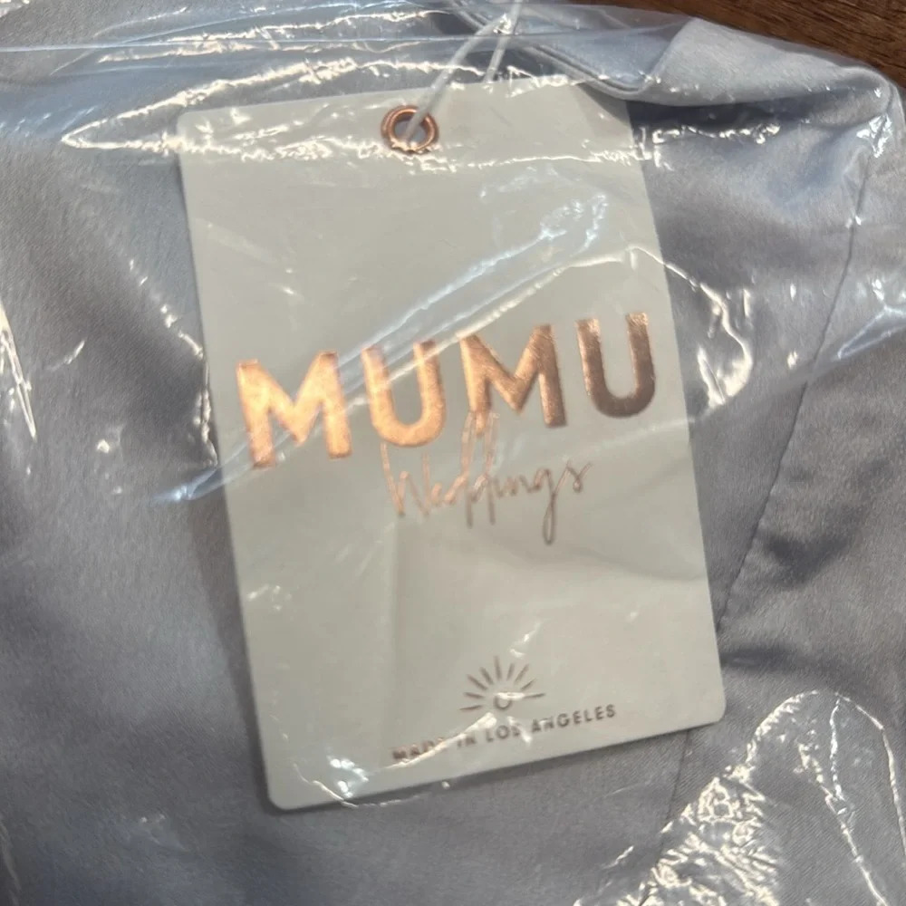 SHOW ME YOUR MUMU CLAIRE MIDI DRESS IN SILVER LUXE SATIN SMALL NWT - Picture 5 of 5